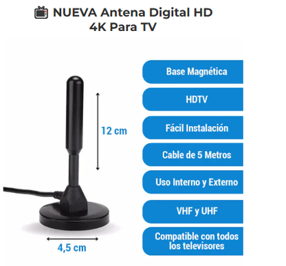 Antena Tv Digital HD Magnética